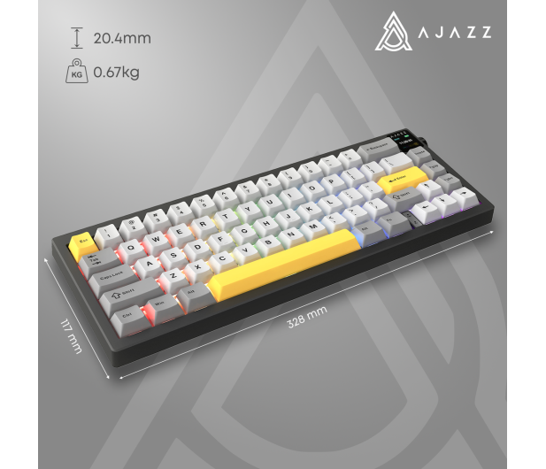 Ajazz AK650 Dream Weaver Switch Black Gray Yellow RGB z ekanem - 1536355 - zdjęcie 13